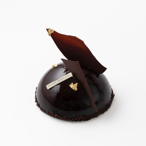 Dôme chocolat noir vanille praliné